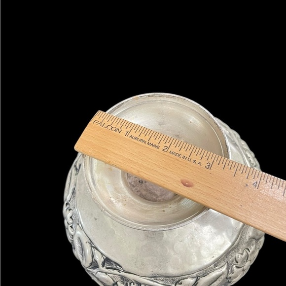 Vtg Forever Lovely and Beautiful Lacquered Silver Plate Floral Etched Bowl India - Picture 12 of 14